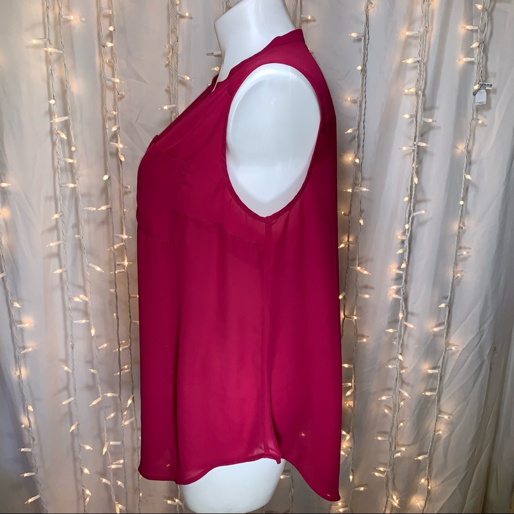 Torrid Magenta Georgette Pullover Sleeveless Blou… - image 7